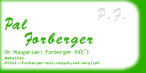 pal forberger business card